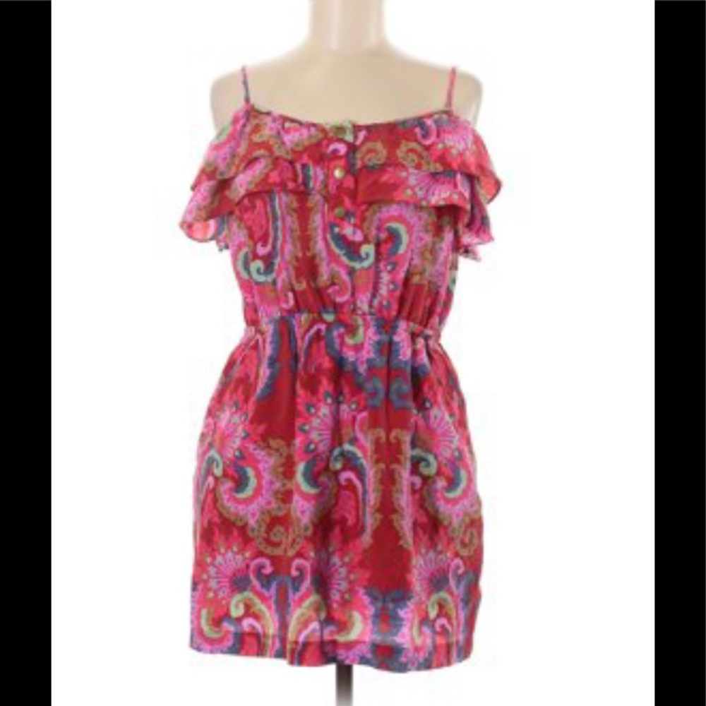 Tibi Pink Paisley Ruffle Dress